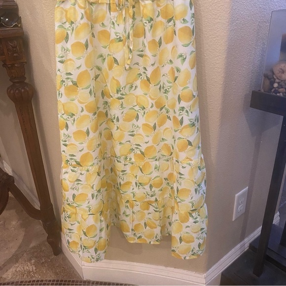 NWT~BETSEY JOHNSON Women Lemon Print Martina Midi Lined Dress Size Small - Picture 3 of 9